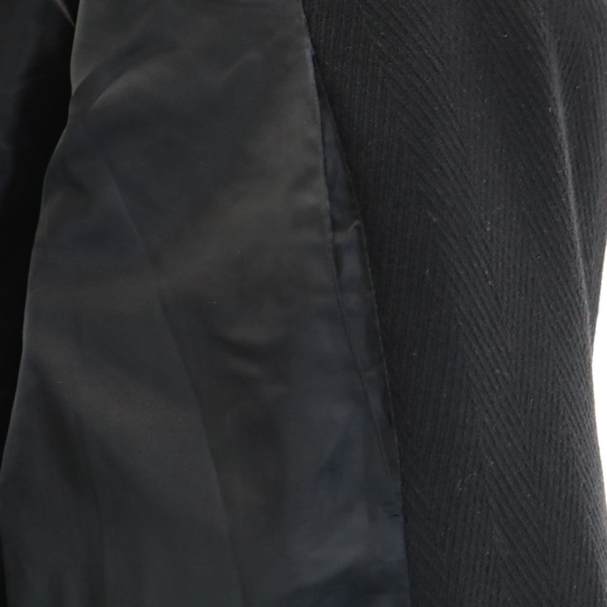 GIORGIO ARMANI ジョルジオアルマーニ 90s イタリア製 オールド ヘリンボーン アルスター コート 48 ブラック メンズ