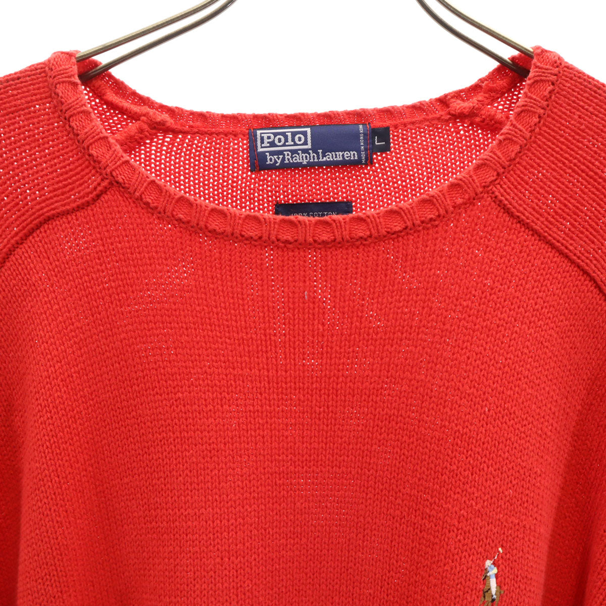 Polo by Ralph Lauren ポロバイラルフローレン 長袖 セーター L レッド ニット メンズ