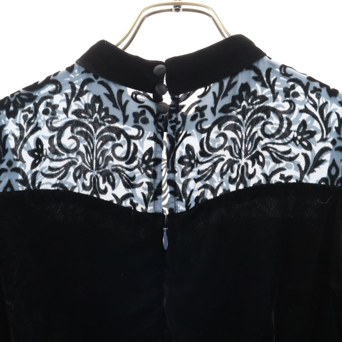 未使用 Lily Brown リリーブラウン 長袖 ベロア ロングワンピース F ブラック レディース