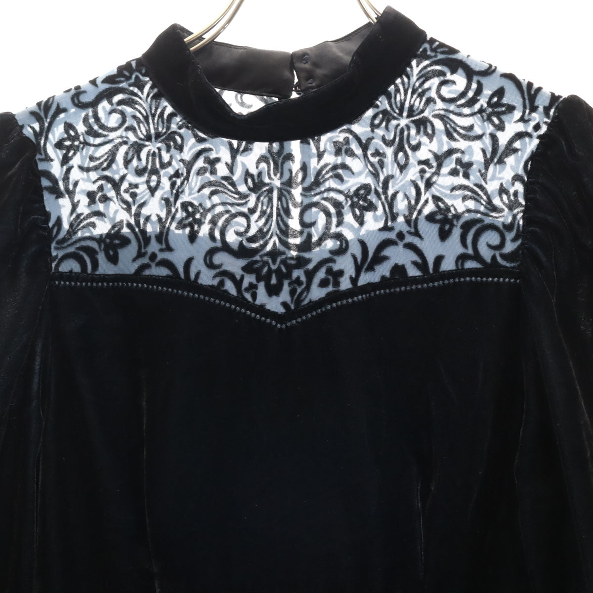 未使用 Lily Brown リリーブラウン 長袖 ベロア ロングワンピース F ブラック レディース