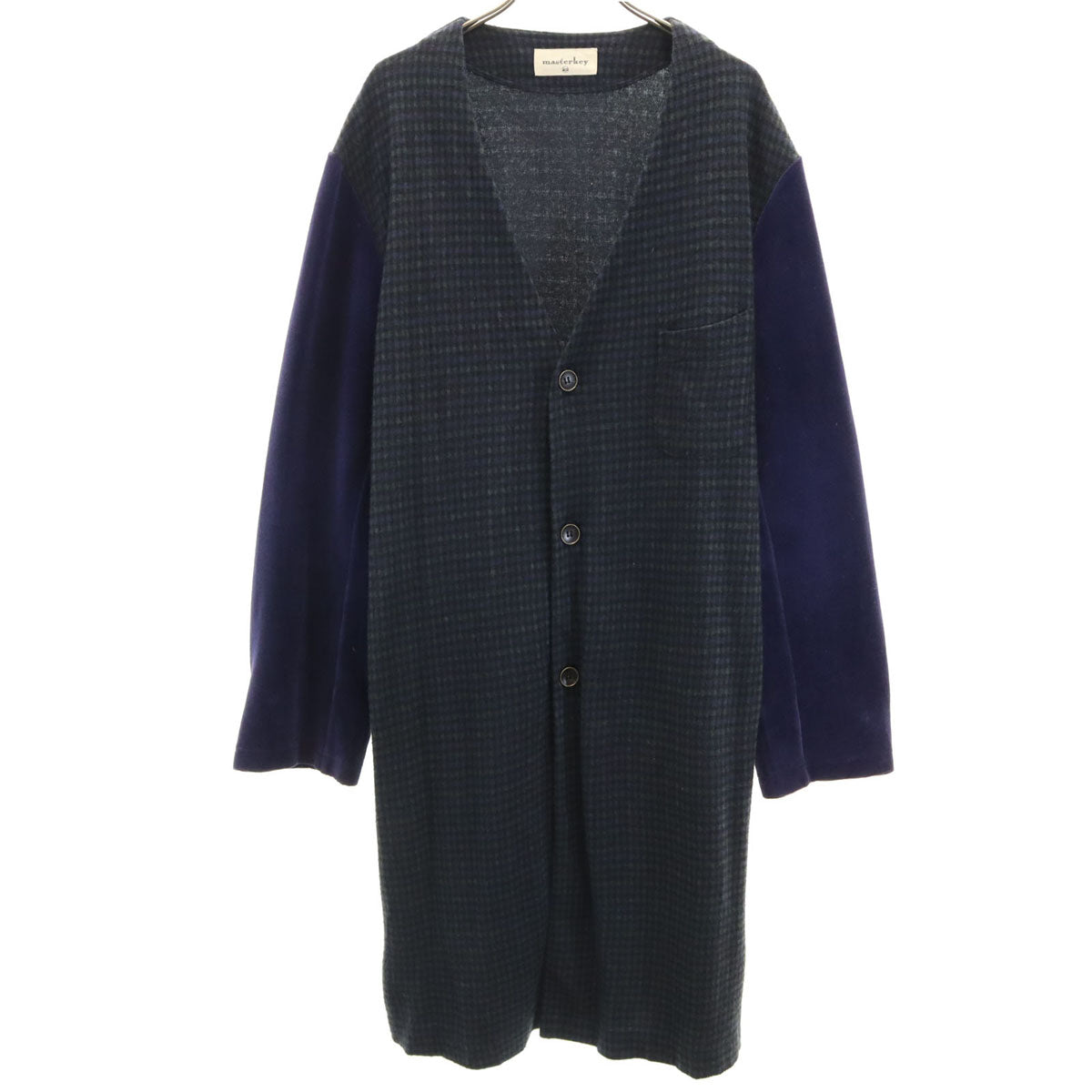 masterkey マスターキー 日本製 ウールブレンド Vネック カーディガン 1 ネイビー系 メンズ