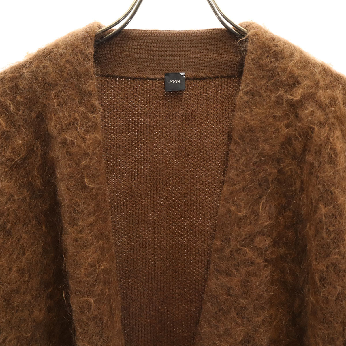 ATON エイトン 日本製 長袖 ニットカーディガン 2 ブラウン系 メンズ
