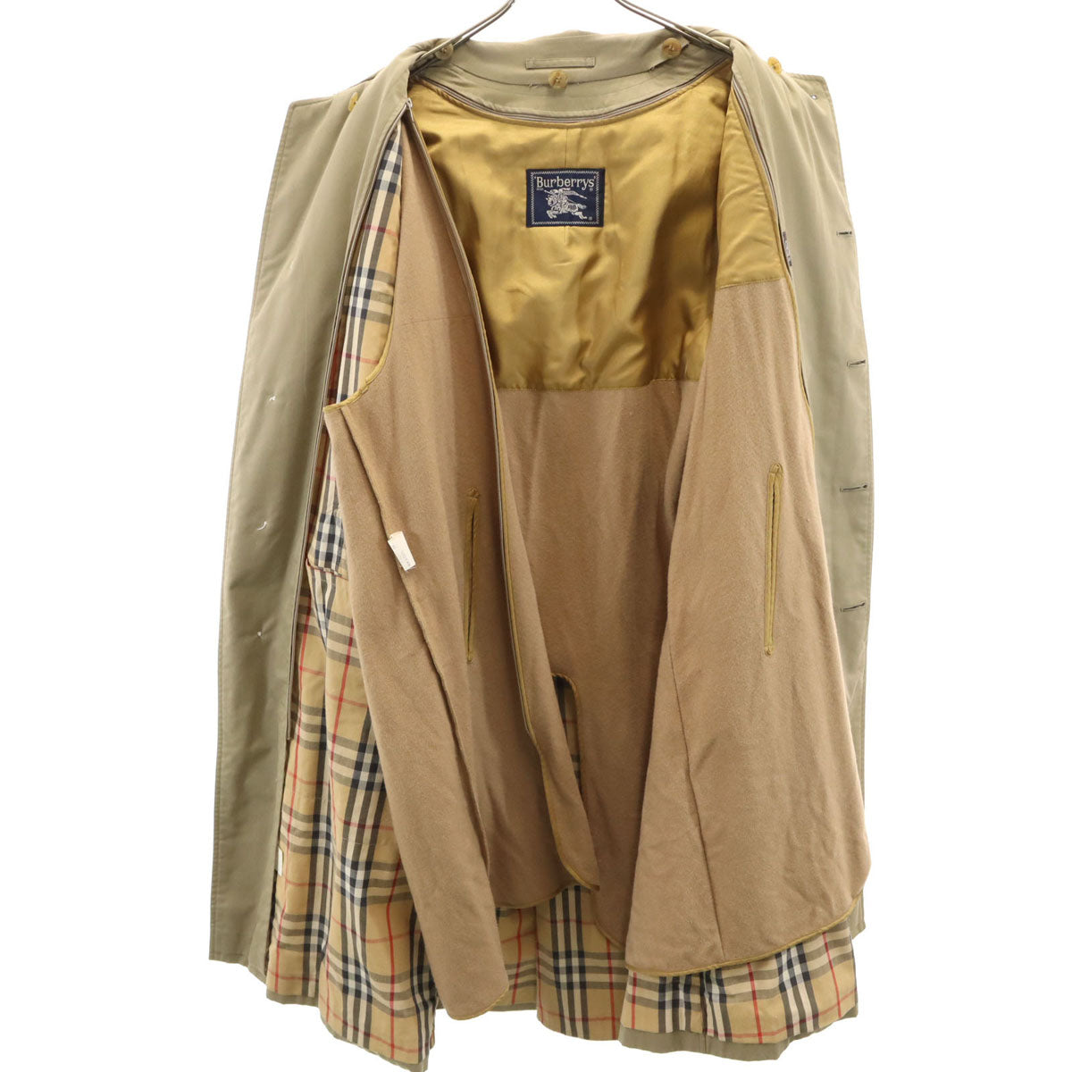 Burberrys バーバリーズ 90s オールド ステンカラーコート L カーキベージュ ベストライナー付き メンズ