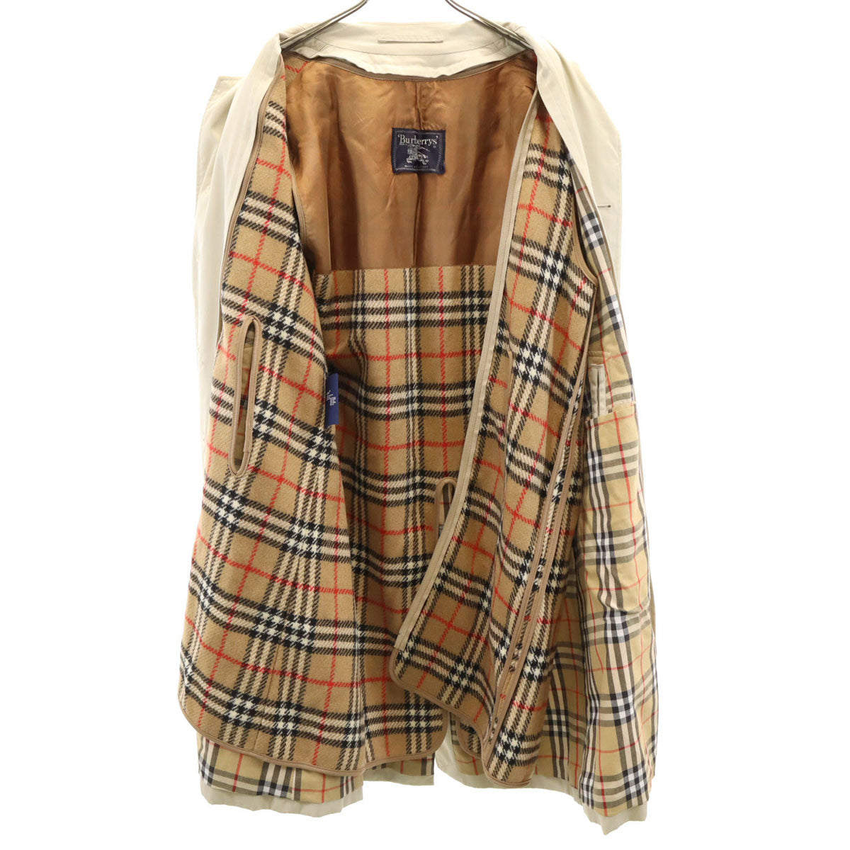 Burberrys バーバリーズ 80s 90S 英国製 オールド ステンカラーコート 46 ベージュ ベストライナー付き メンズ