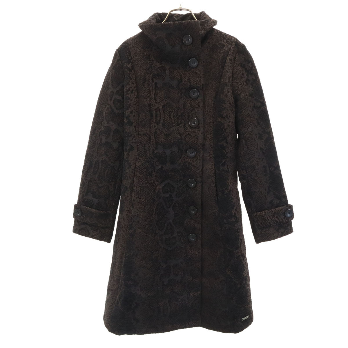 美品 Desigual デシグアル パイソン柄 コート 38 ブラウン系 レディース