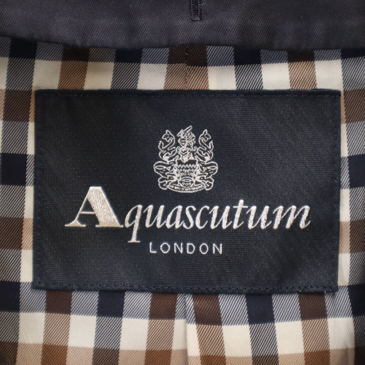 Aquascutum LONDON アクアスキュータム ロンドン 日本製 トレンチコート 8 濃紺 レディース
