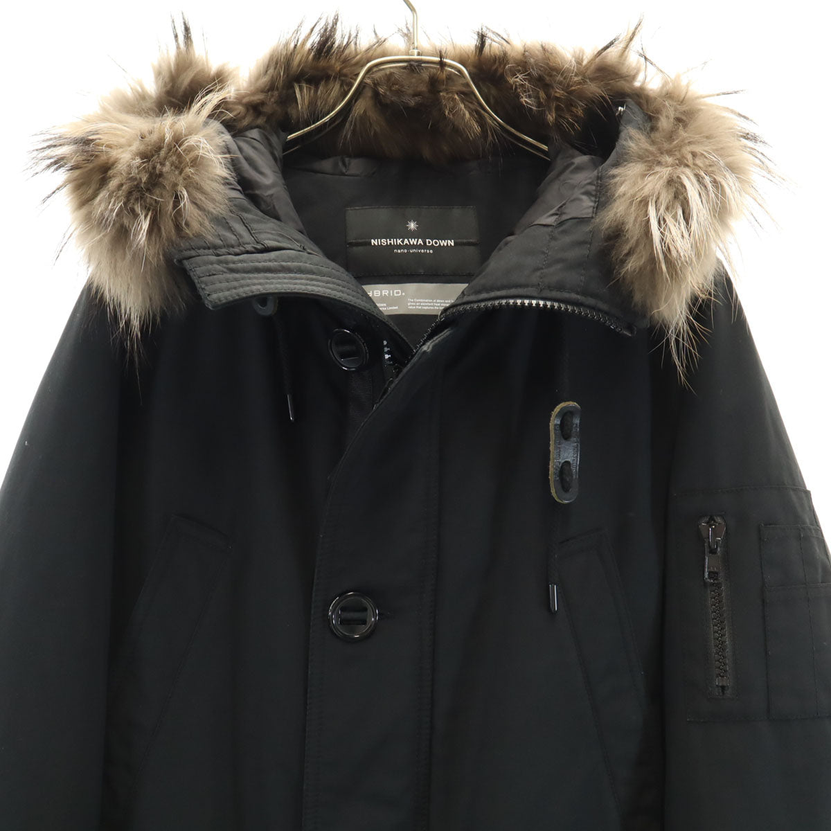 NISHIKAWA DOWN nano universe 西川ダウン ナノユニバース ダウンコート L ブラック メンズ