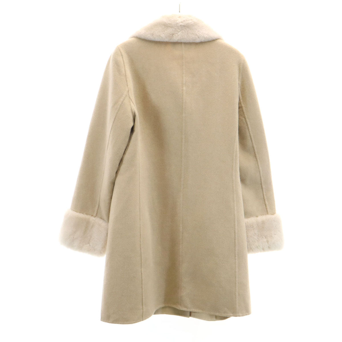未使用 FOXEY BOUTIQUE フォクシー ブティック カシミヤウールブレンド 日本製 ヌートリア ファーコート F ベージュ レディース