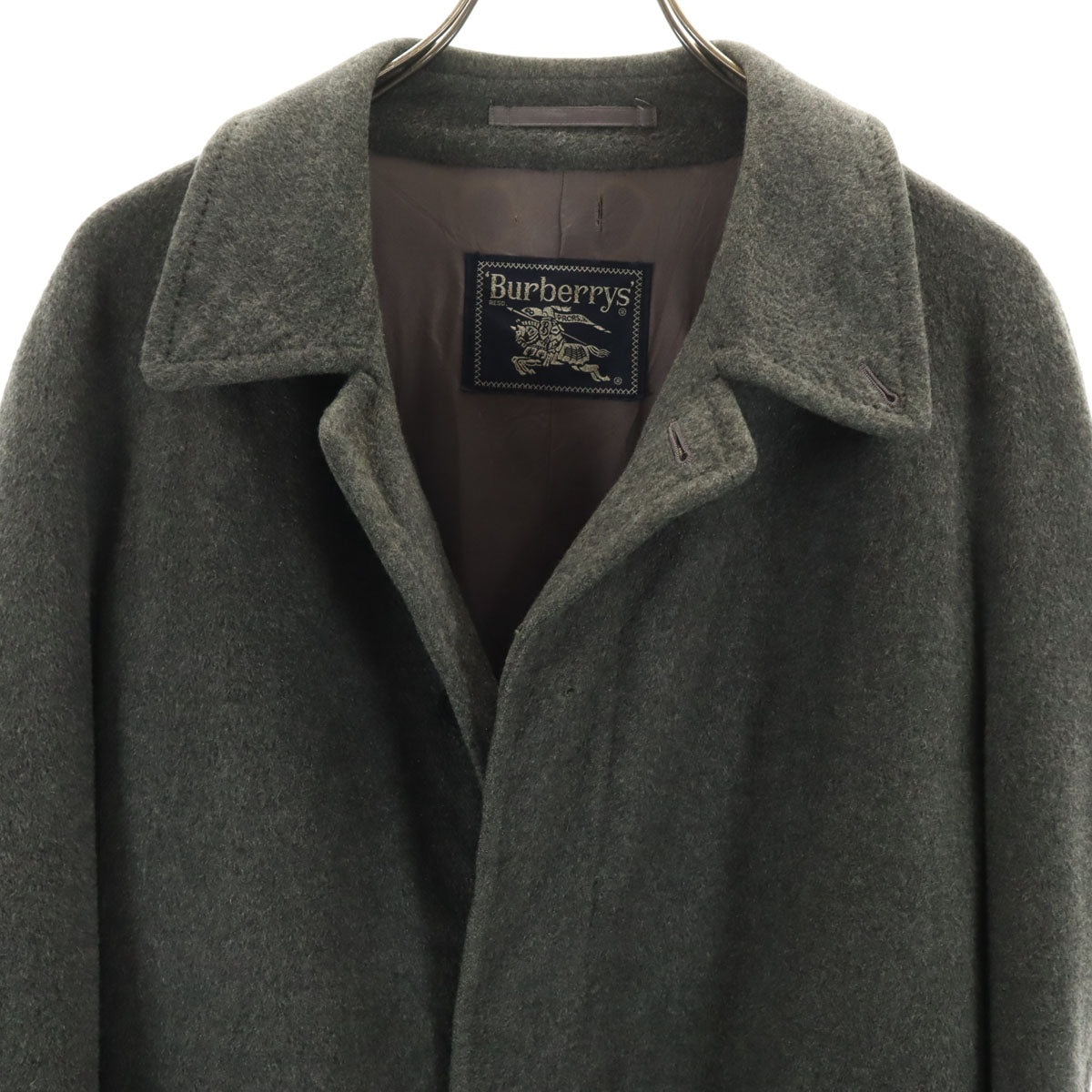 Burberrys バーバリーズ 90s カシミヤ100％ オールド ステンカラーコート 94-175 チャコールグレー メンズ