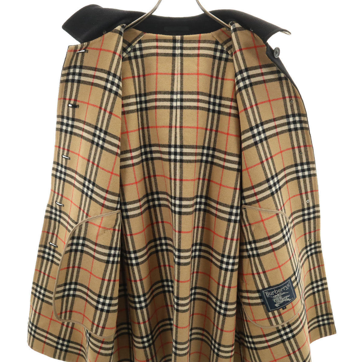 Burberrys バーバリーズ 90s カシミヤブレンド オールド ステンカラーコート 7AR ブラック レディース