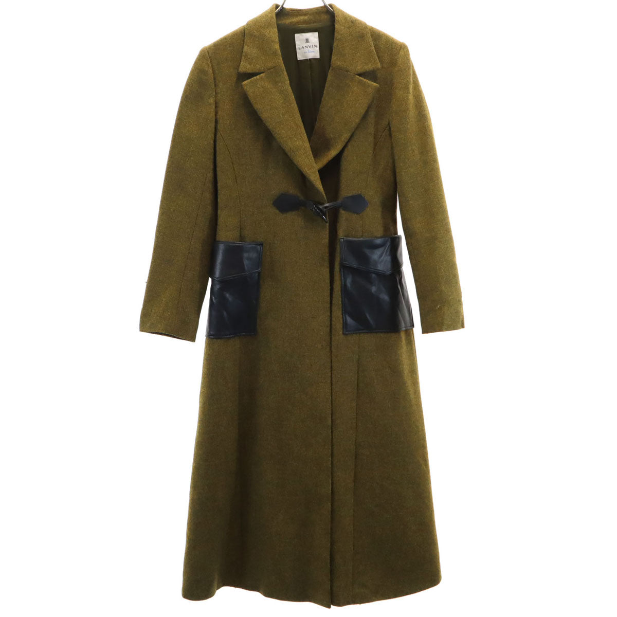 美品 LANVIN en Bleu ランバンオンブルー コート カーキ レディース