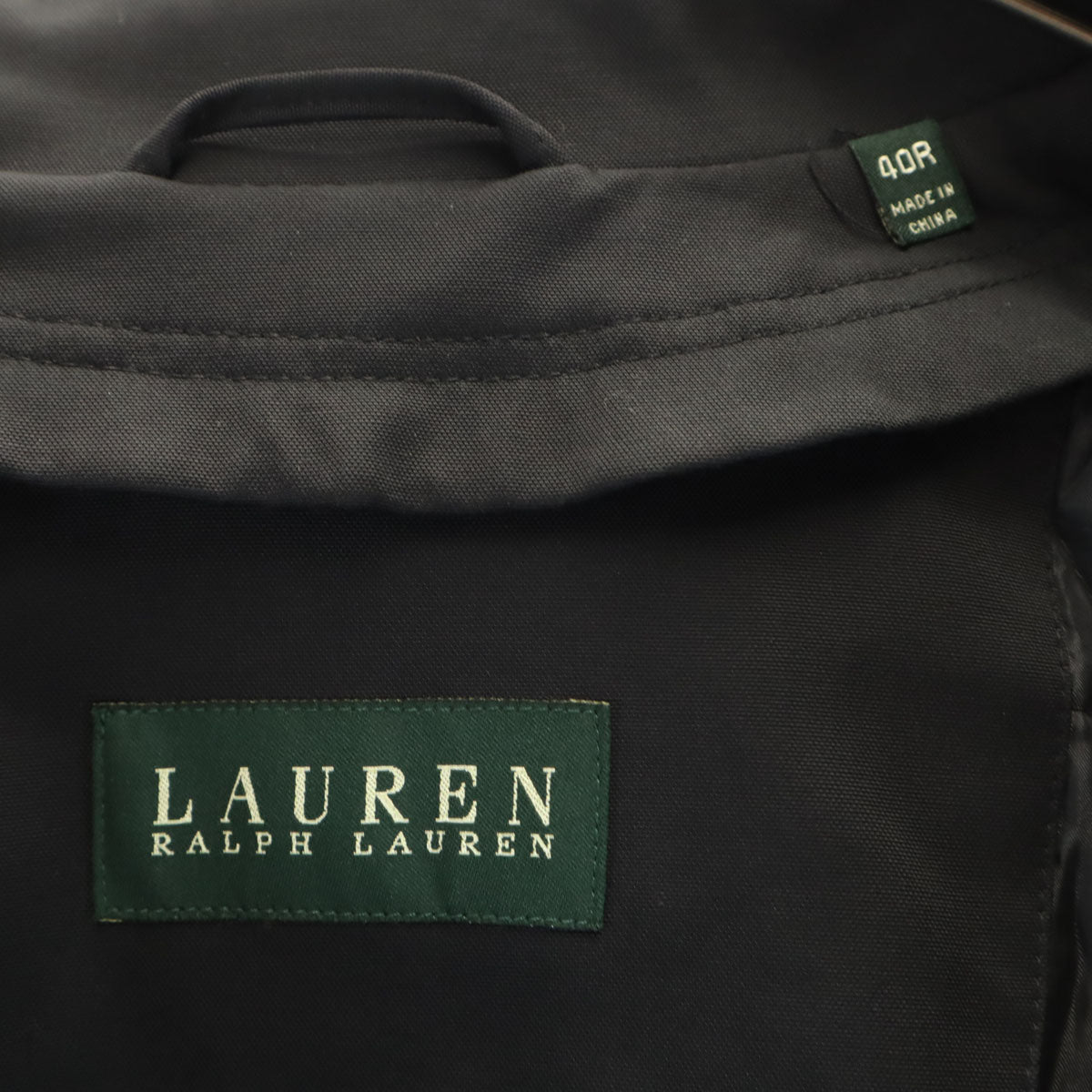 美品 LAUREN RALPH LAUREN ローレンラルフローレン トレンチコート 40R ブラック ライナー付き メンズ