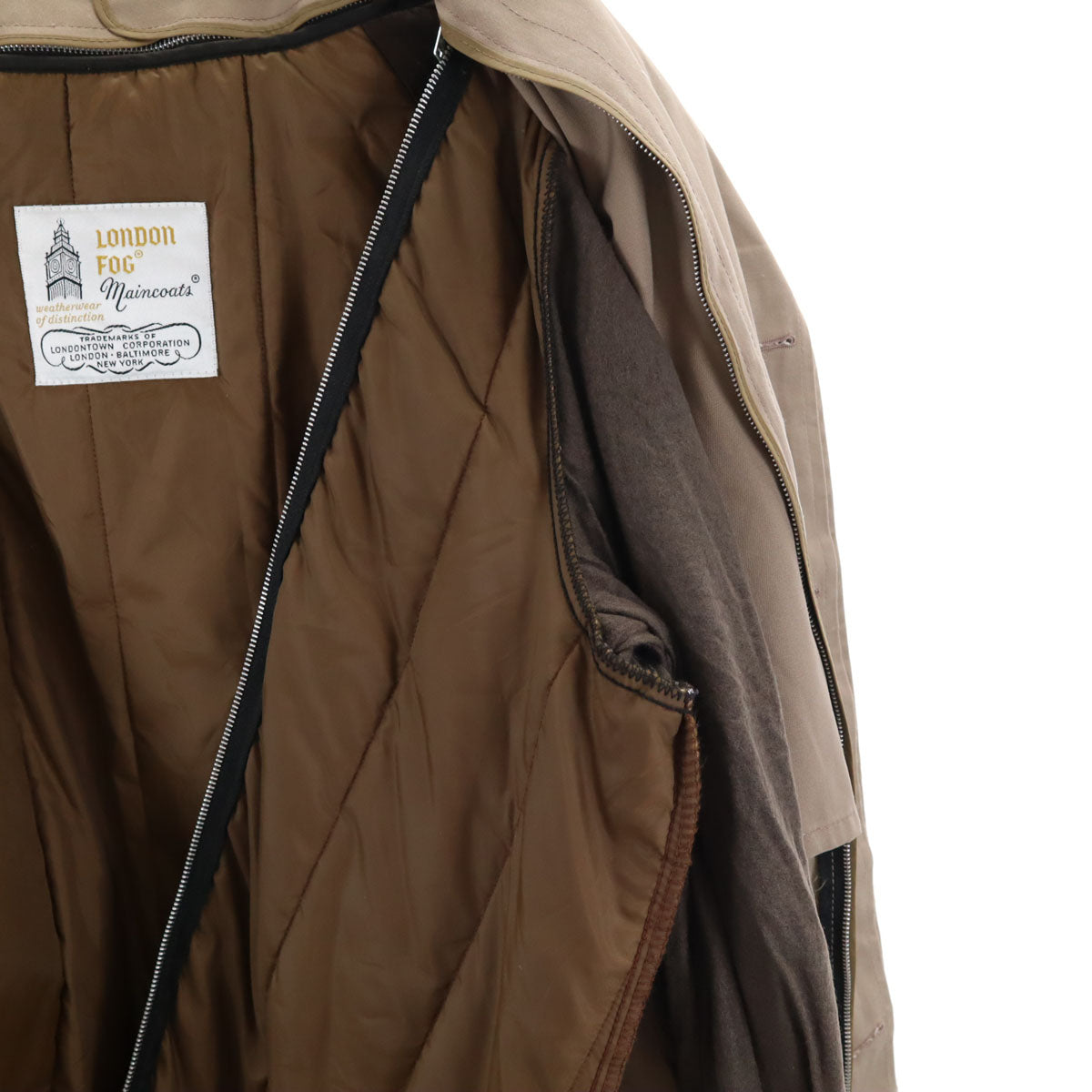 LONDON FOG ロンドンフォグ 70s 80s ヴィンテージ ライナー付き ステンカラーコート 38 ベージュ系 メンズ