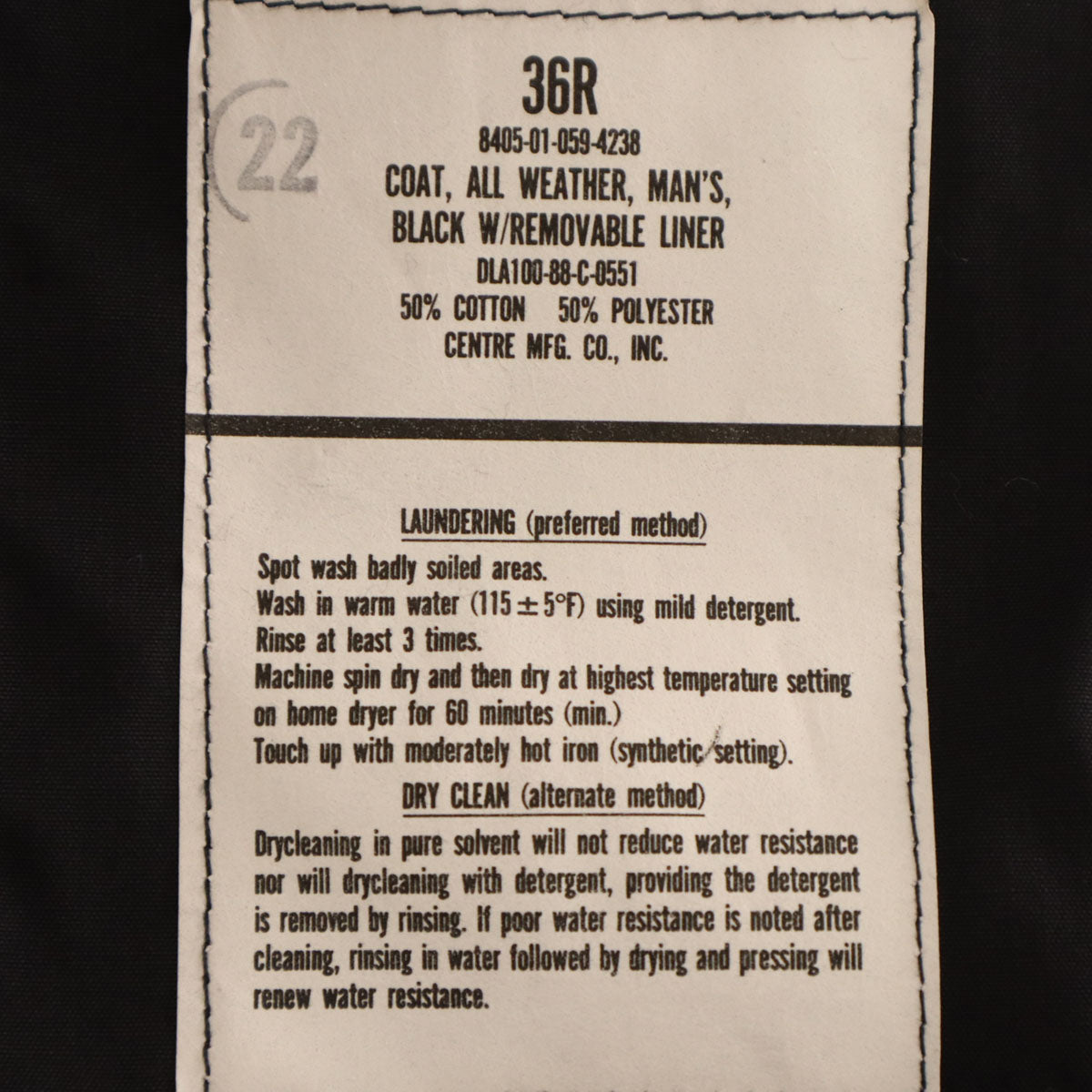 US NAVY アメリカ海軍 80s オールウェザーコート DLA ヴィンテージ ミリタリー ロングコート 36 ブラック系 ライナー メンズ