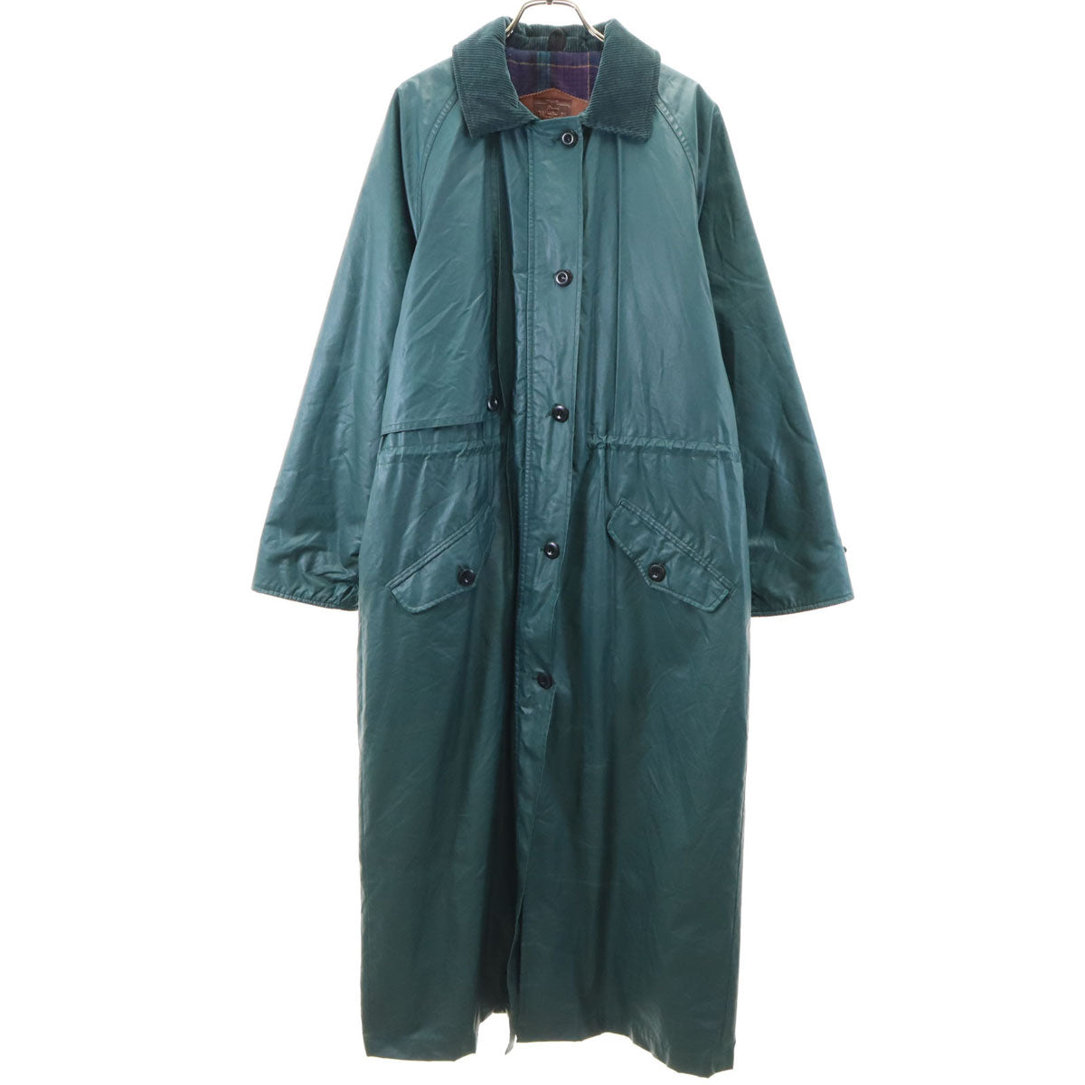 WOOLRICH ウールリッチ 80s USA製 ナイロン ヴィンテージ ロングコート S グリーン系 レディース