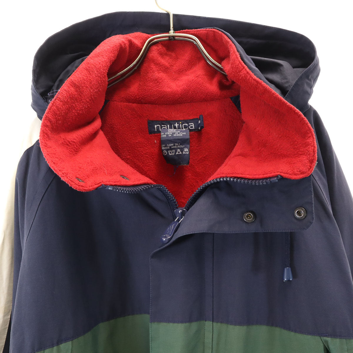 NAUTICA ノーティカ 90s オールド ジップ コート XL グリーン系 裏フリース メンズ