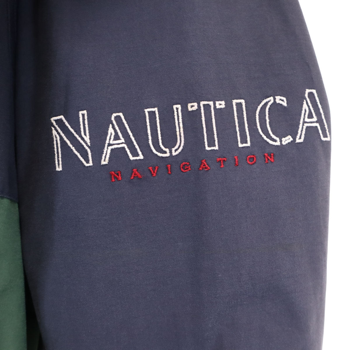 NAUTICA ノーティカ 90s オールド ジップ コート XL グリーン系 裏フリース メンズ