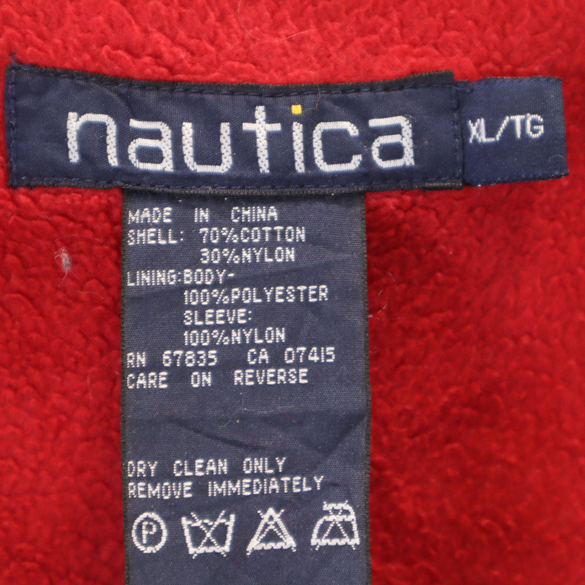 NAUTICA ノーティカ 90s オールド ジップ コート XL グリーン系 裏フリース メンズ