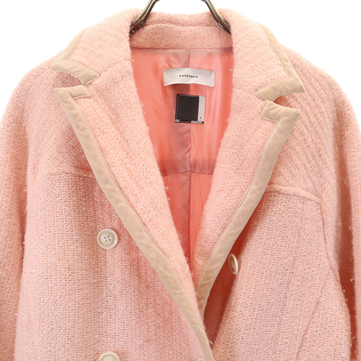 FACETASM ファセッタズム 日本製 ウールブレンド コート 1 ピンク系 レディース
