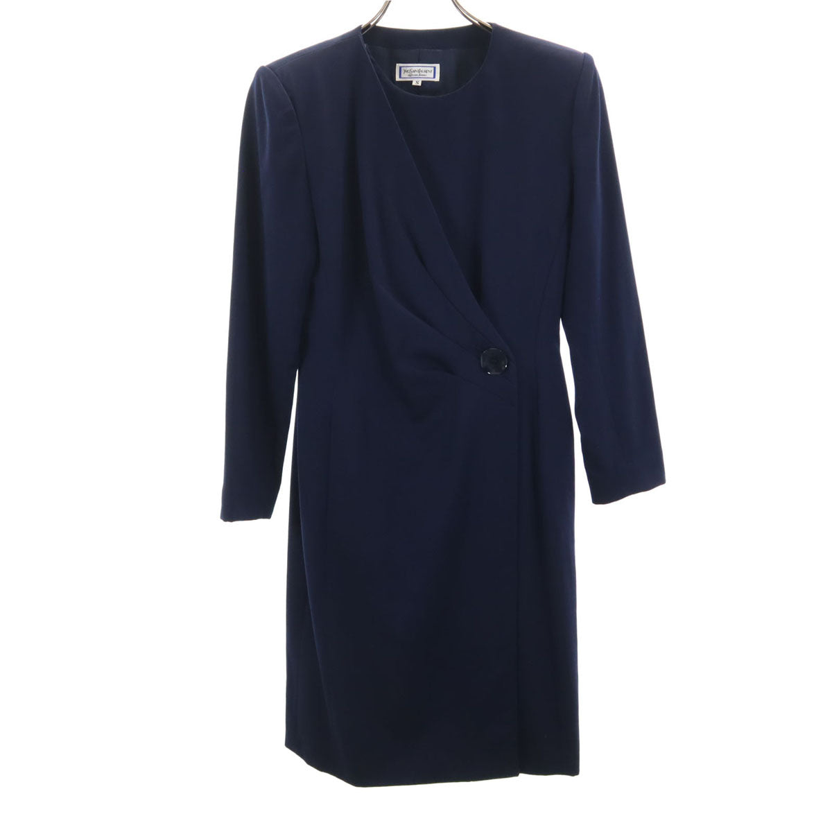 YVES SAINT LAURENT イヴサンローラン 90s ウール オールド コート S ネイビー レディース