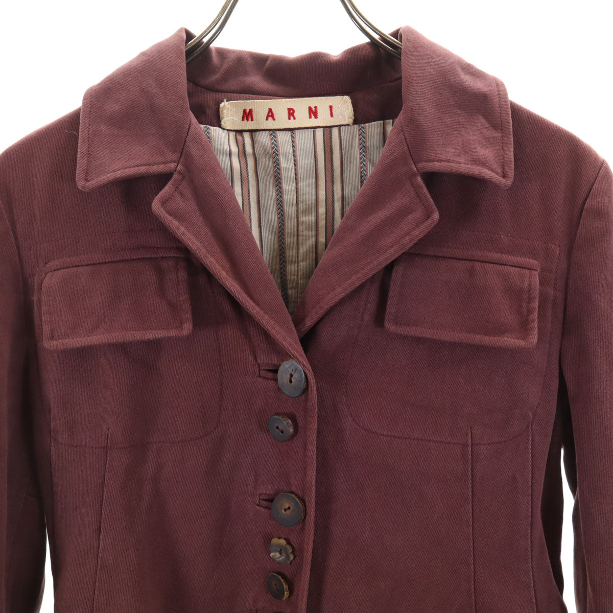 MARNI マルニ イタリア製 ロングコート 42 パープル系 レディース