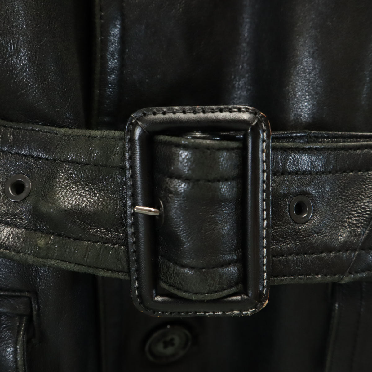 BURBERRY BLACK LABEL バーバリーブラックレーベル ファー付き レザーコート L ブラック 三陽商会 メンズ