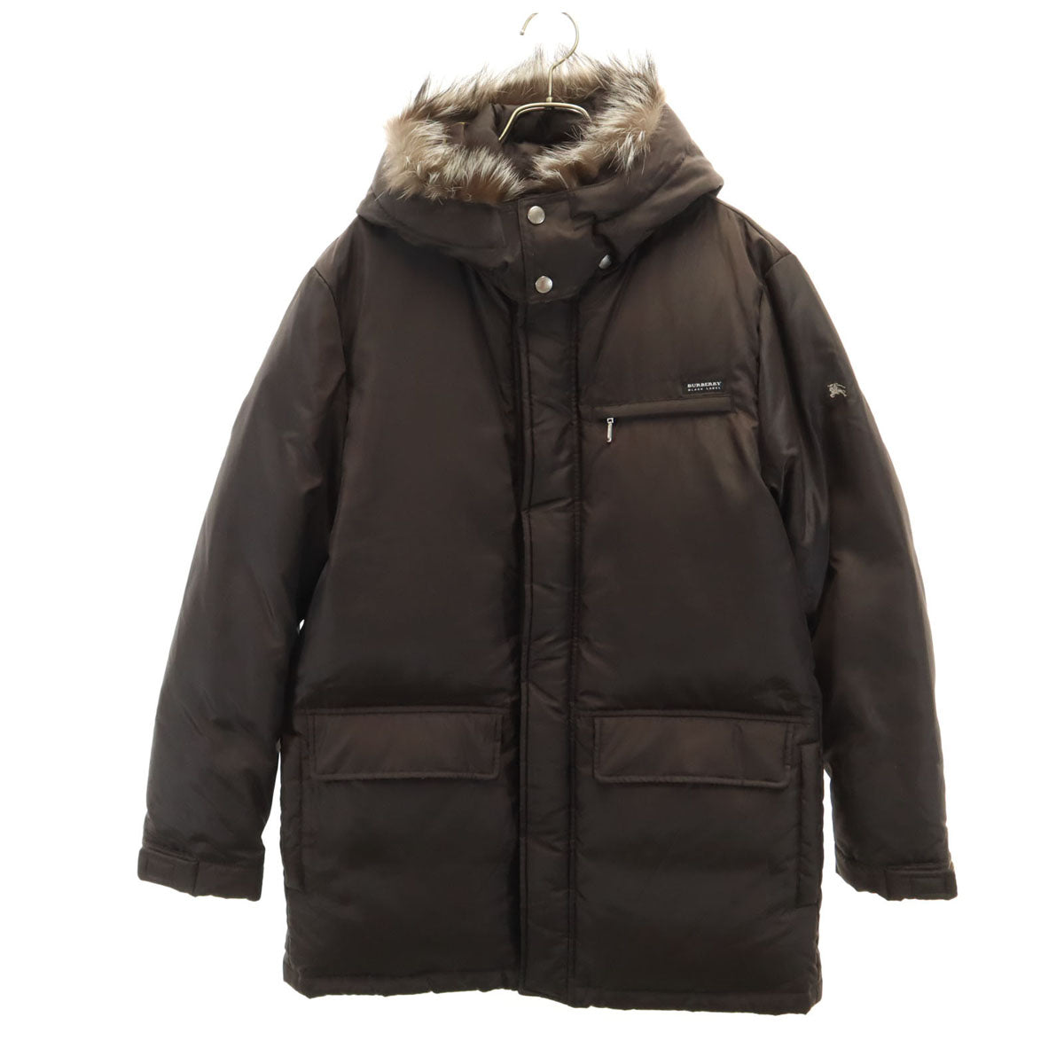美品 BURBERRY BLACK LABEL バーバリーブラックレーベル ダウンコート M ブラウン 三陽商会 メンズ