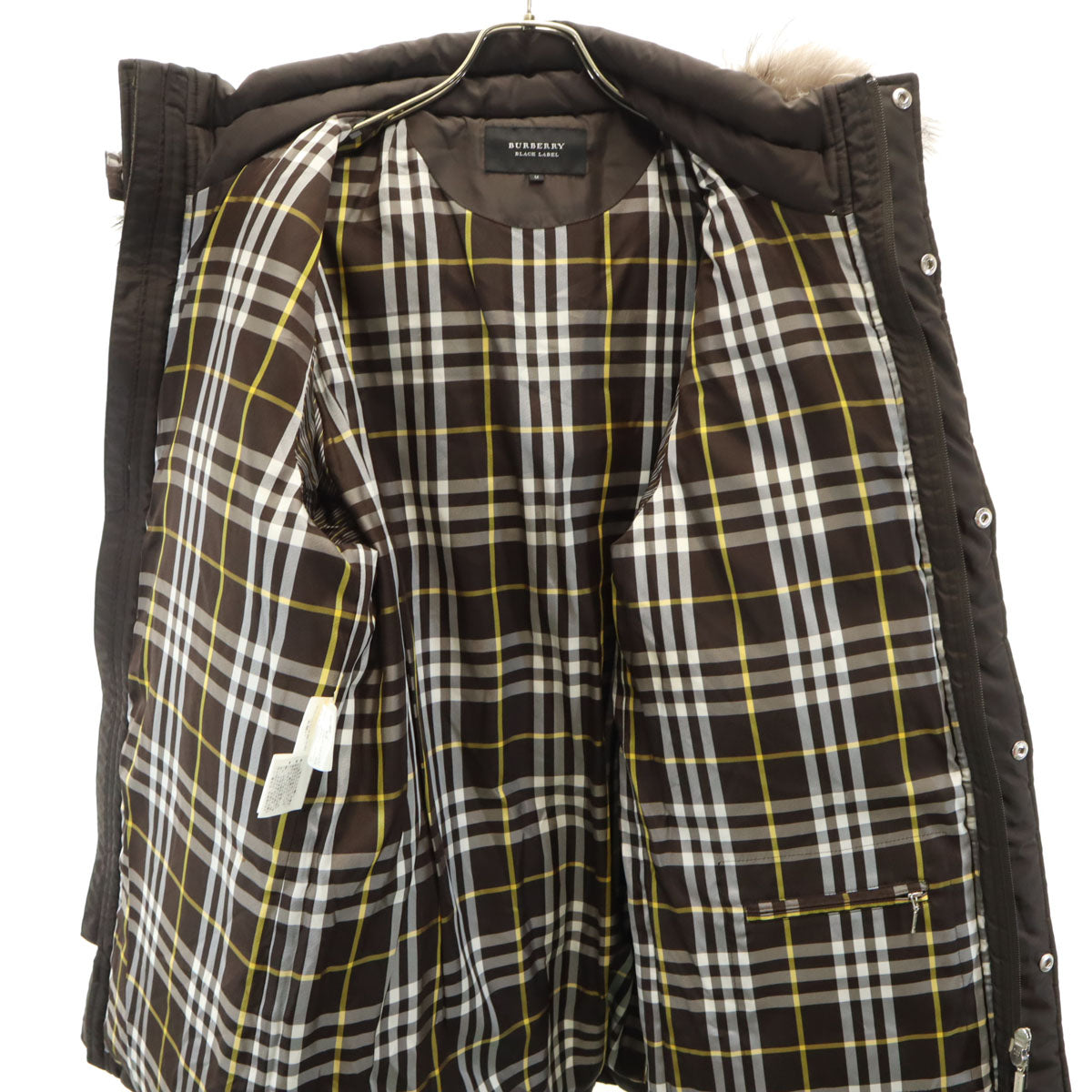 美品 BURBERRY BLACK LABEL バーバリーブラックレーベル ダウンコート M ブラウン 三陽商会 メンズ