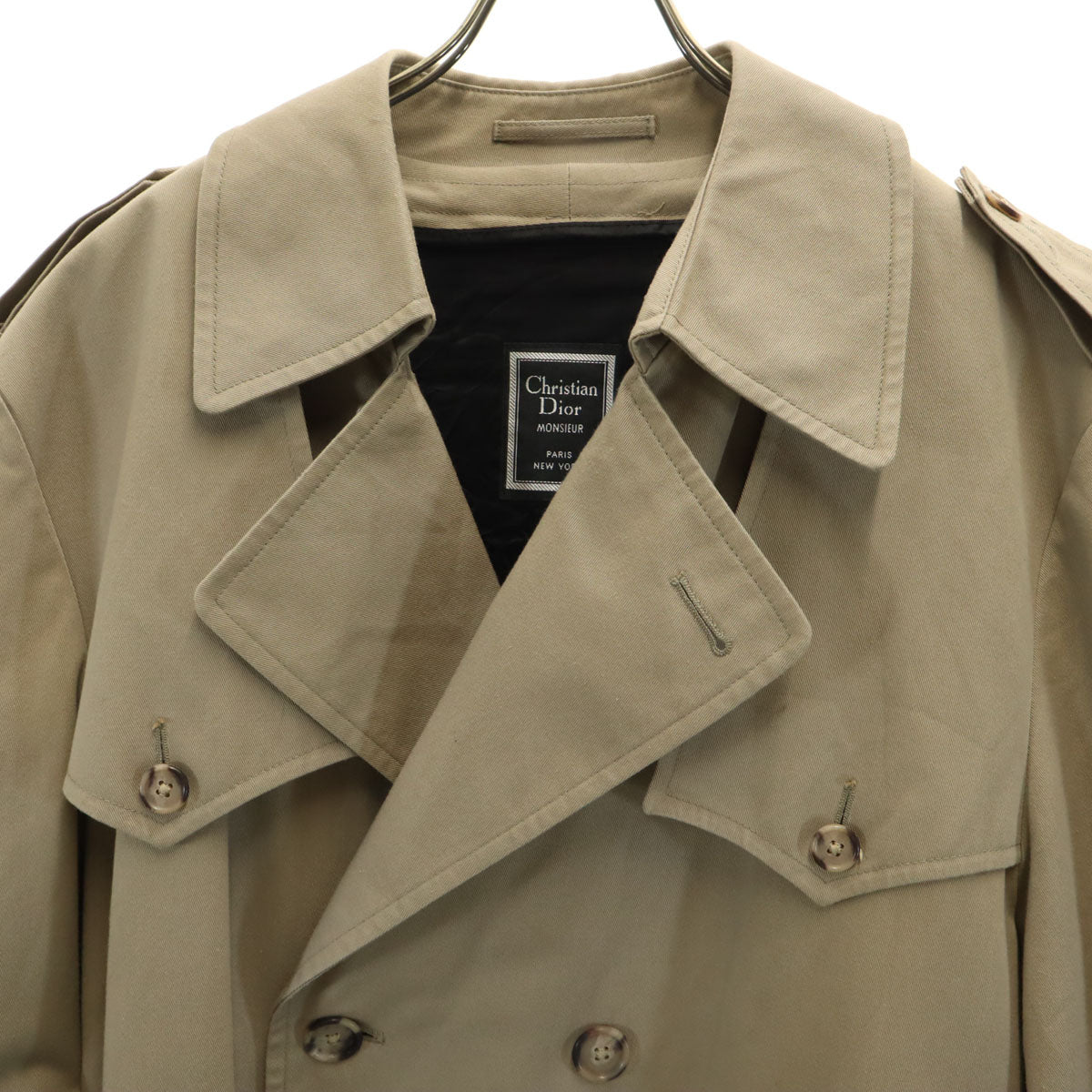 Christian Dior MONSIEUR クリスチャンディオール ムッシュ 90s オールド トレンチコート 42R グレージュ ライナー付き メンズ