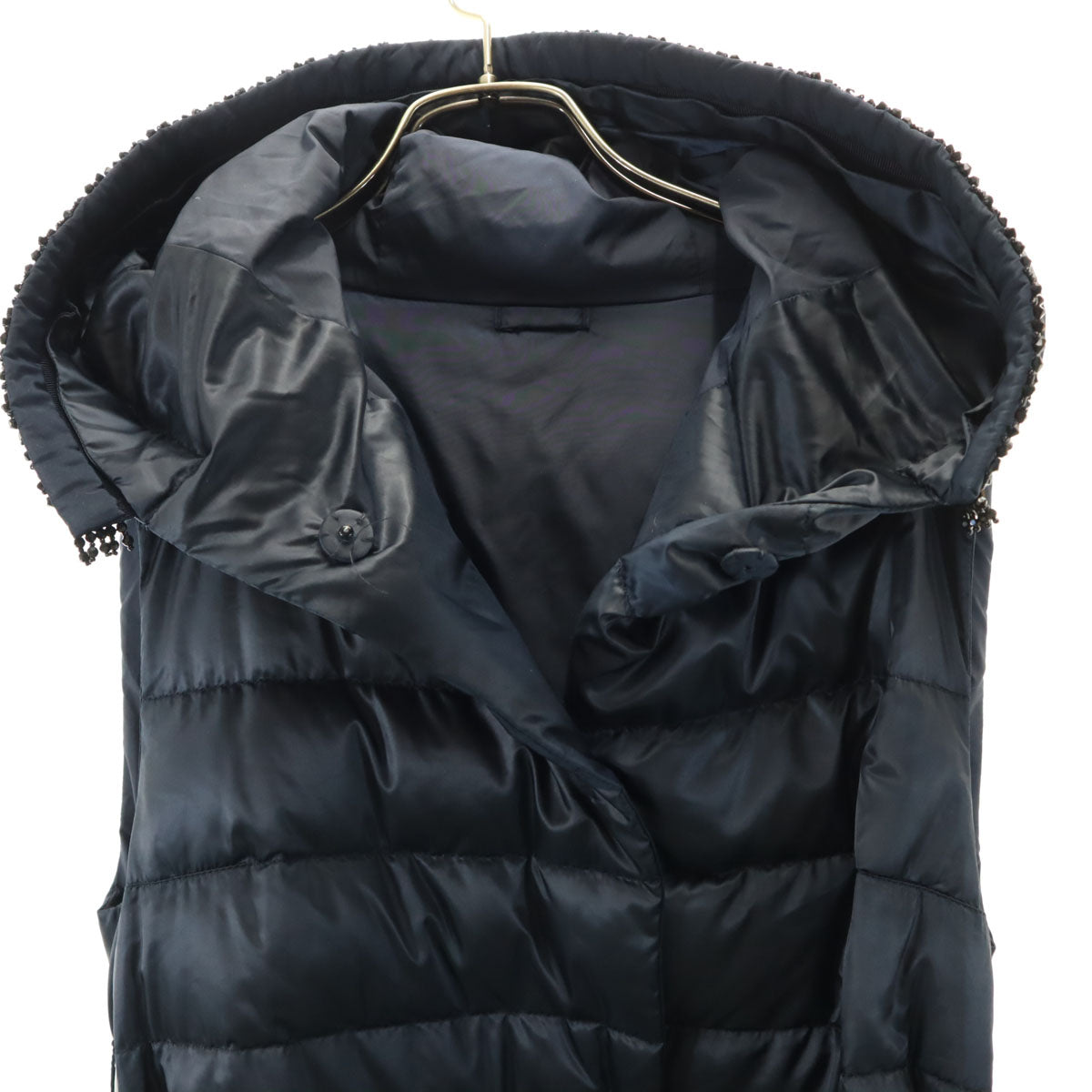 S Max Mara エスマックスマーラ ロング ダウンベスト 36 ネイビー系 レディース