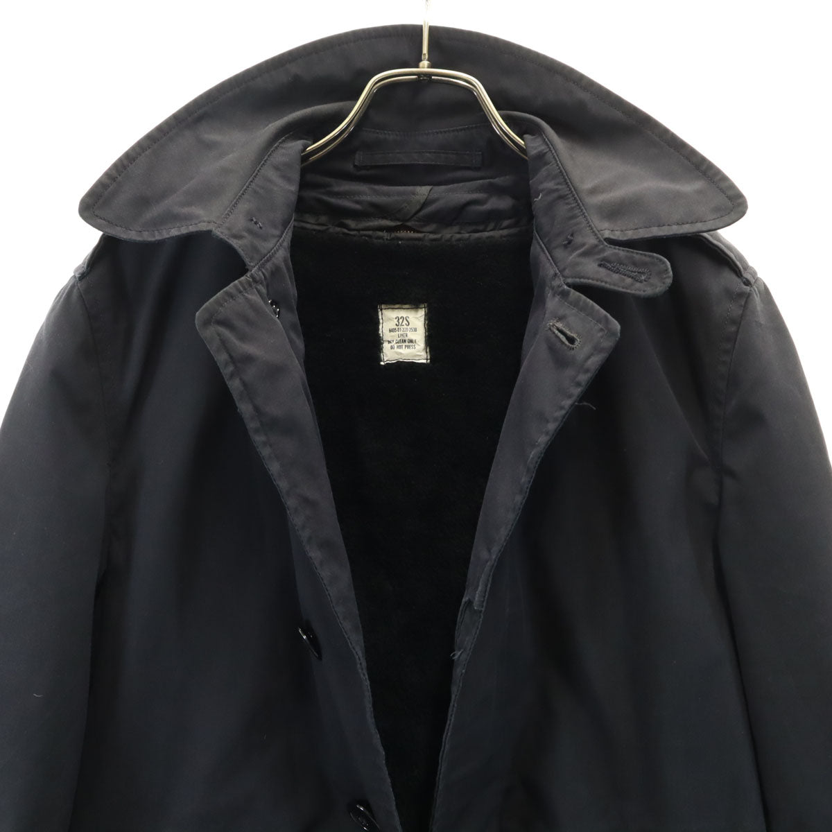 US NAVY アメリカ海軍 80s ヴィンテージ DLA オールウェザーコート ミリタリーコート 32 ブラック系 ライナー メンズ