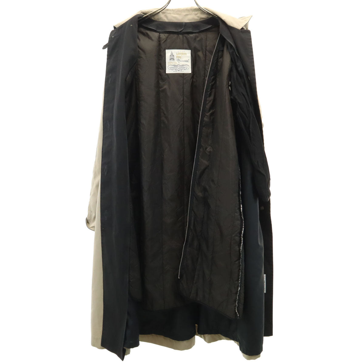 LONDON FOG ロンドンフォグ 70s 80s USA製 ヴィンテージ ロングコート 10PET ベージュ系 ライナー レディース