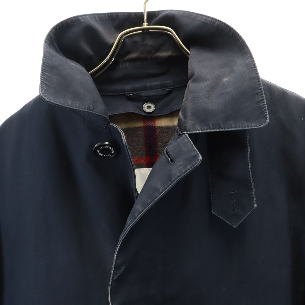 MACKINTOSH PHILOSOPHY マッキントッシュフィロソフィー 日本製 ステンカラーコート 36 ネイビー系 ライナー 三陽商会 メンズ