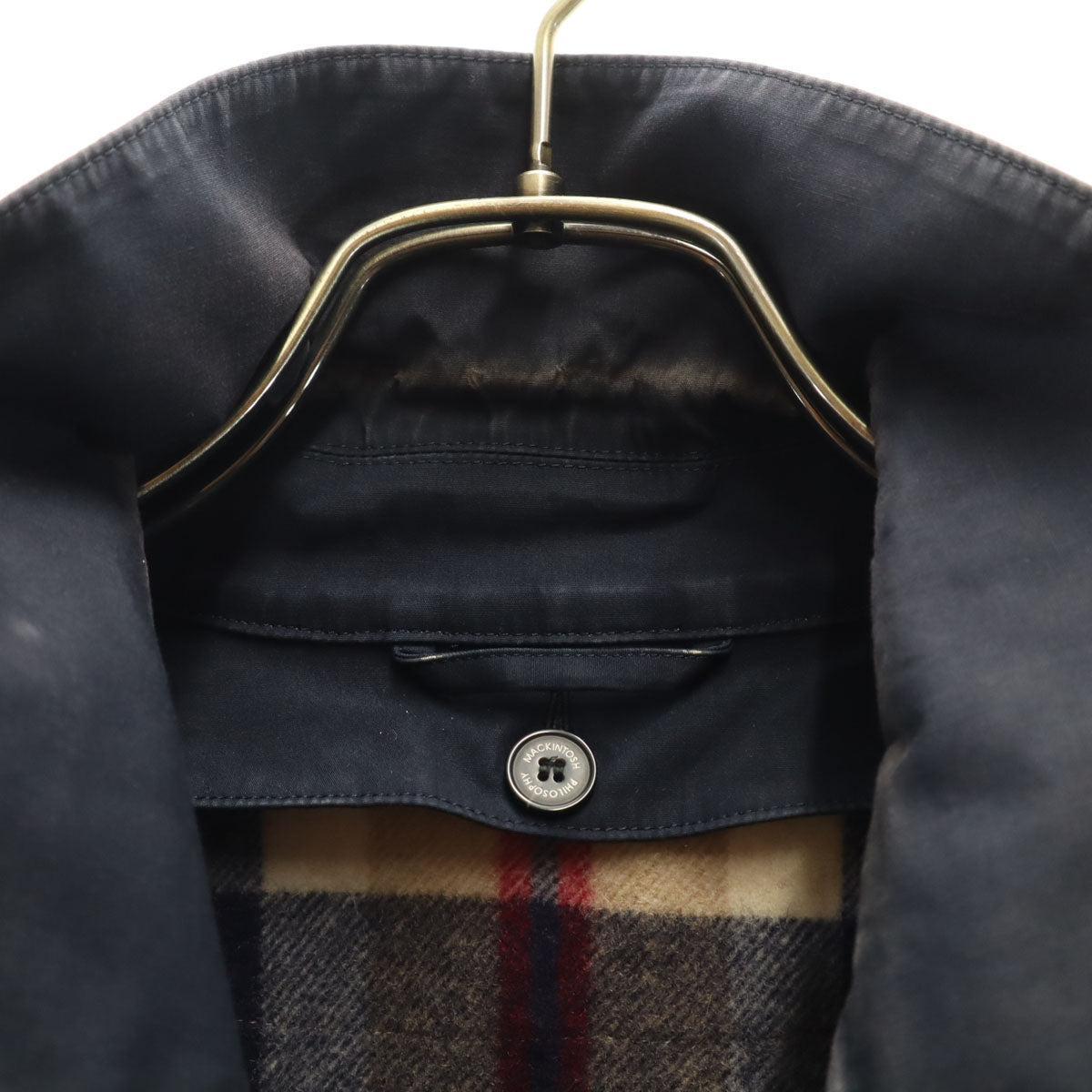 MACKINTOSH PHILOSOPHY マッキントッシュフィロソフィー 日本製 ステンカラーコート 36 ネイビー系 ライナー 三陽商会 メンズ