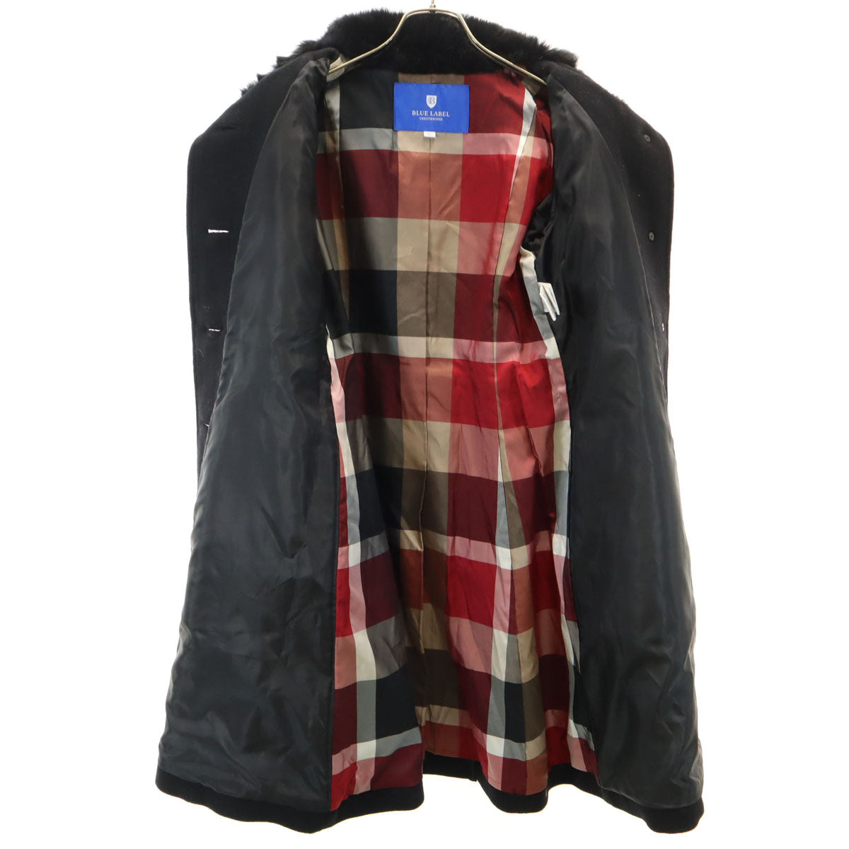 BLUE LABEL CRESTBRIDGE ブルーレーベルクレストブリッジ ウールブレンド コート 36 ブラック系 三陽商会 レディース