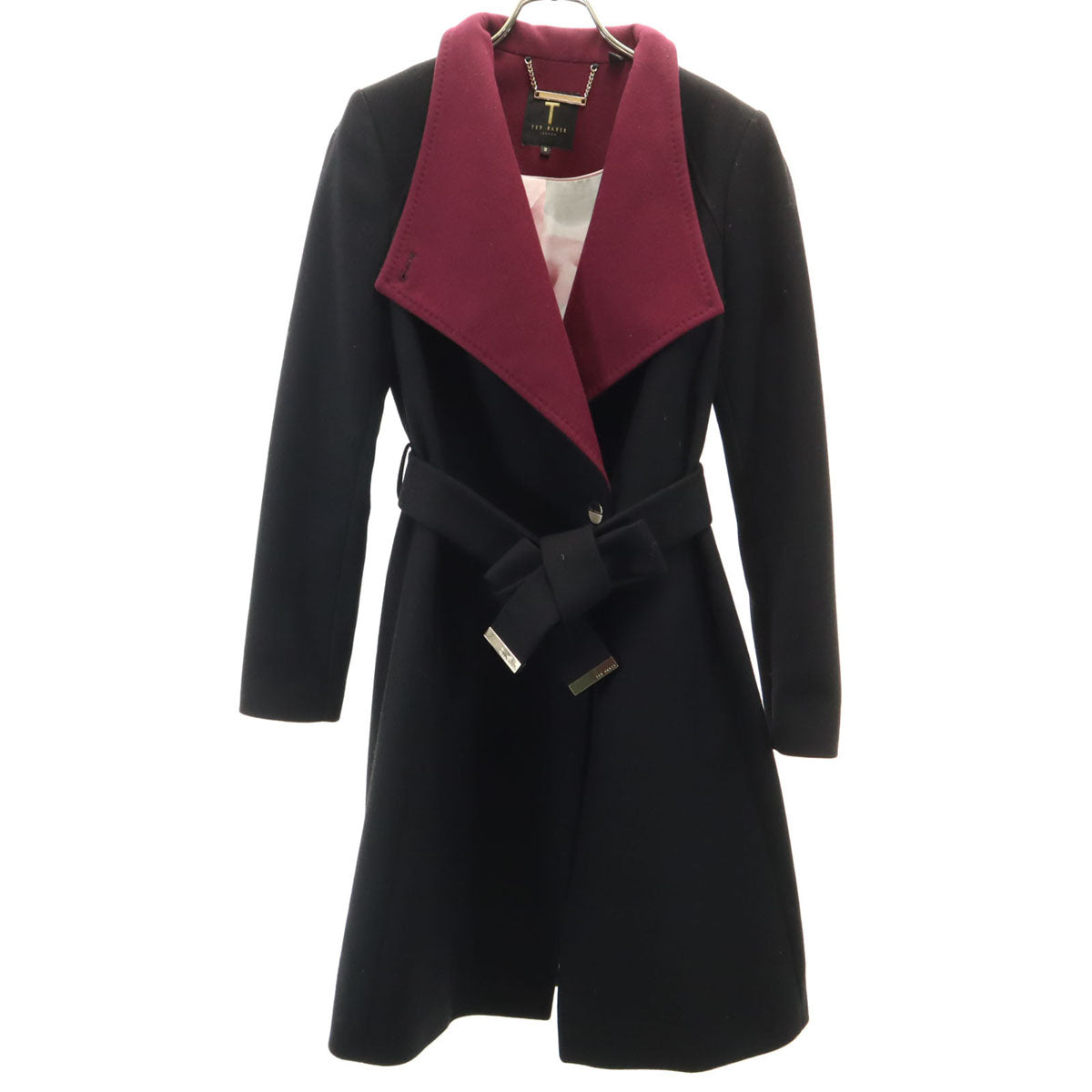 美品 TED BAKER テッドベーカー ウールブレンド コート 2 ブラック系 レディース