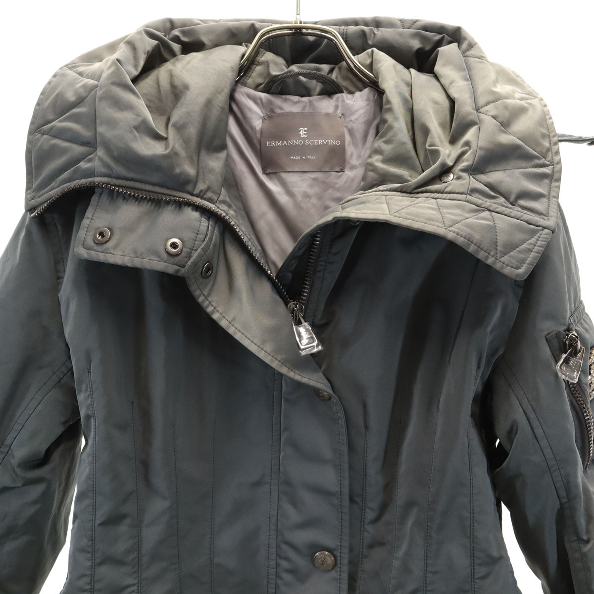 ERMANNO SCERVINO エルマンノ シェルヴィーノ イタリア製 中綿コート 38 チャコールグレー レディース
