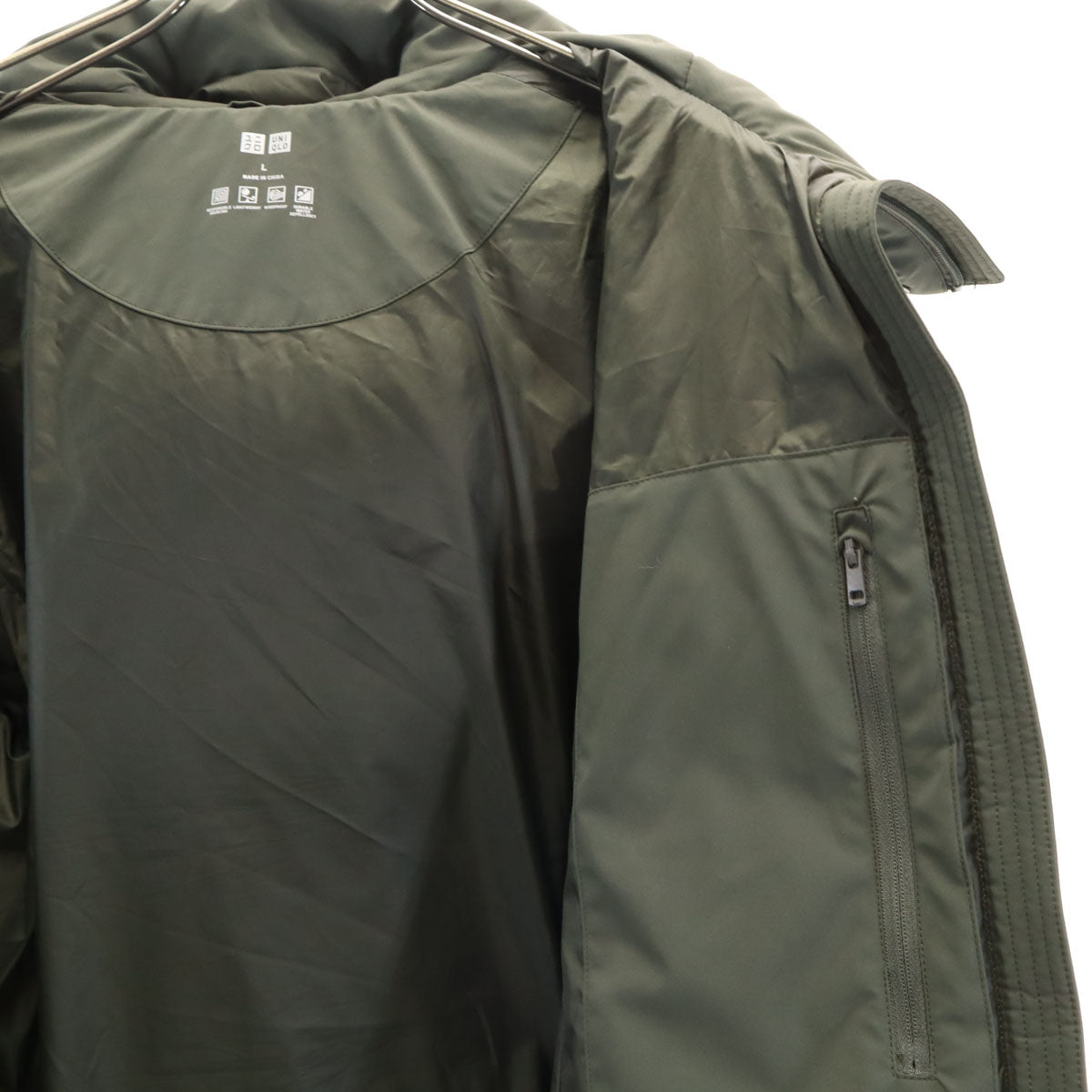 UNIQLO ユニクロ シームレス ダウンコート L カーキ レディース