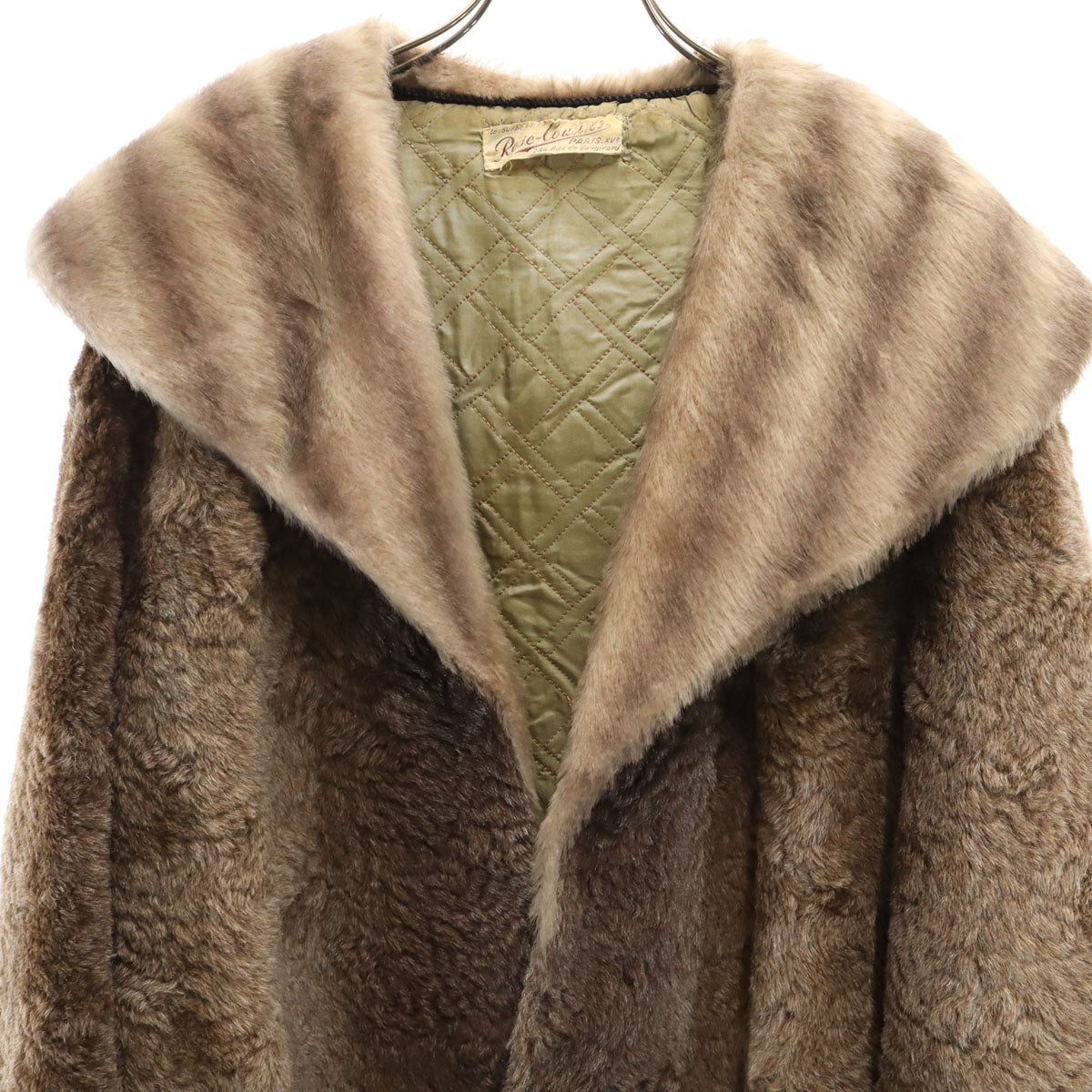ROSE COUTURE ローズ クチュール 60s 70s ヴィンテージ フェイク ファーコート ブラウン レディース