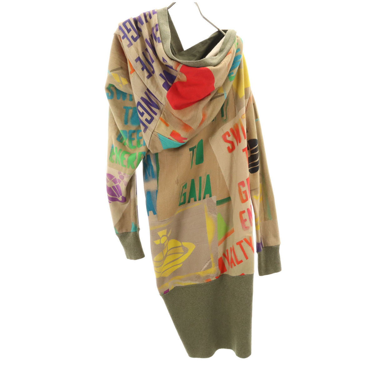 Vivienne WestwoodMAN ヴィヴィアンウエストウッドマン 日本製 総柄 長袖 ロング パーカー 44 ベージュ系 メンズ