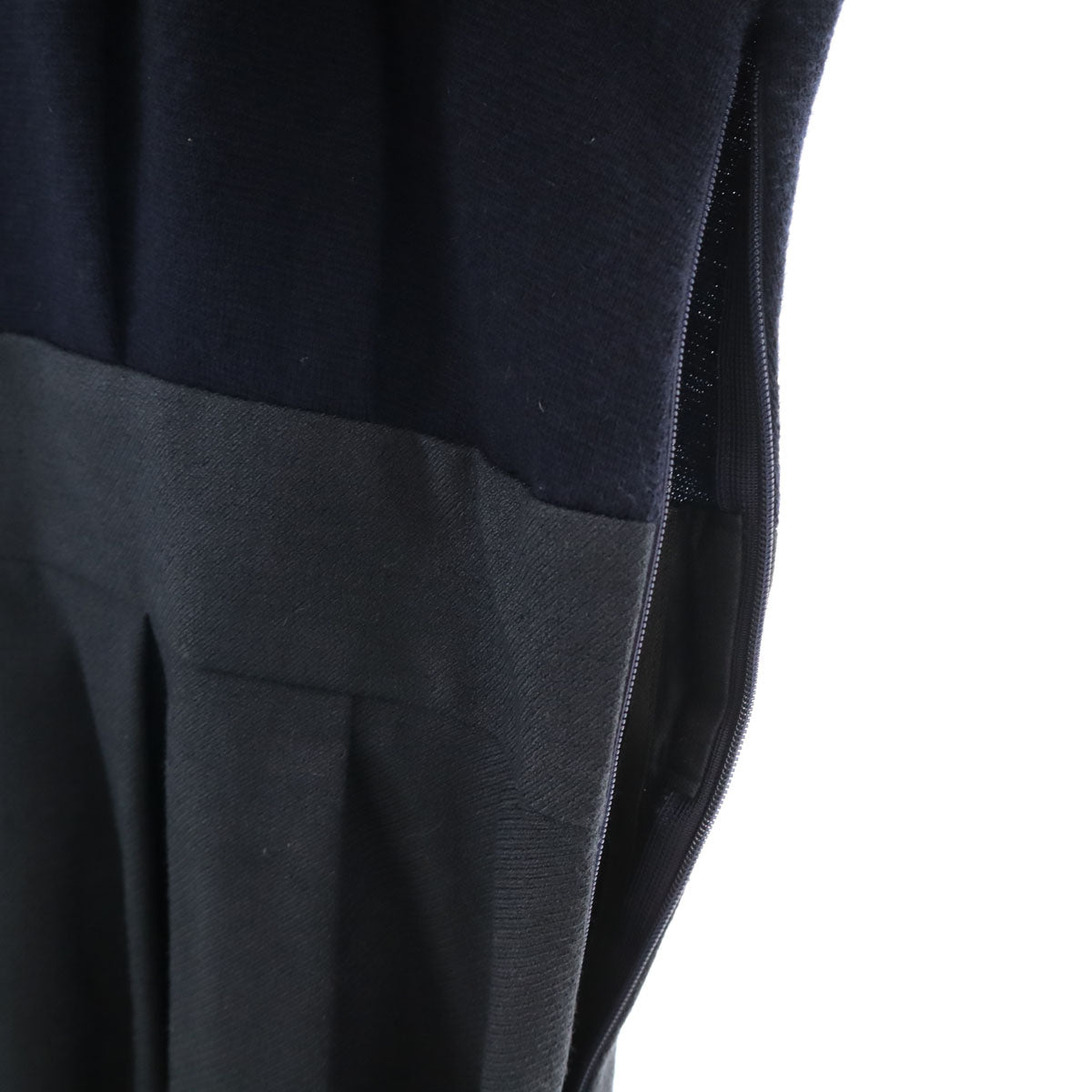 未使用 MACKINTOSH PHILOSOPHY マッキントッシュフィロソフィー 長袖 ニット切替 ワンピース 38 ネイビー レディース