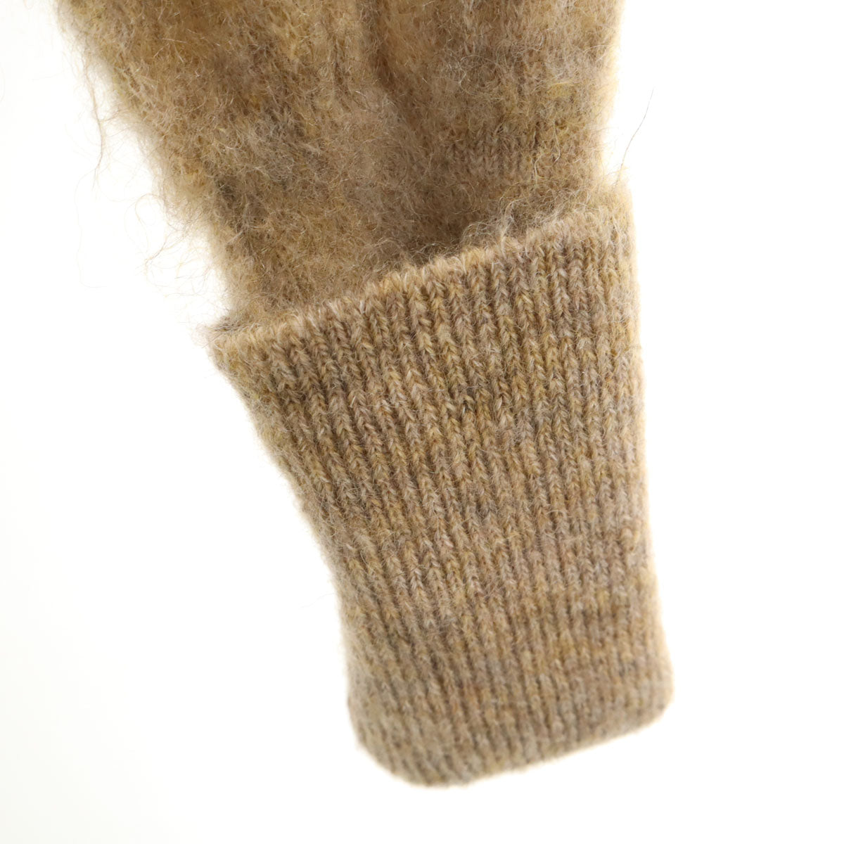 美品 MEYAME メヤメ 日本製 長袖 ロング Vネック ニットカーディガン FREE ベージュ レディース