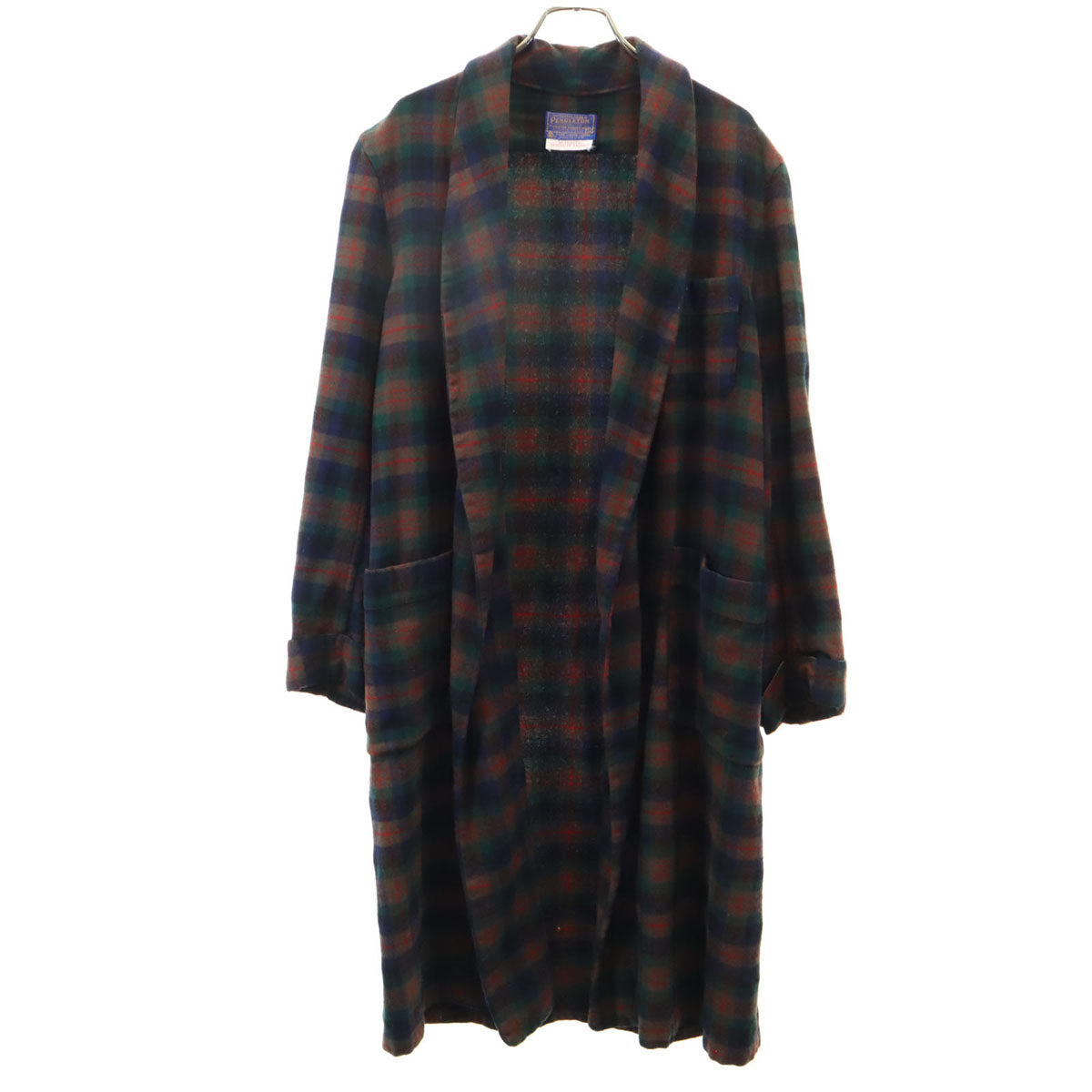 PENDLETON ペンドルトン 70s USA製 ヴィンテージ チェック 長袖 ガウン M ブラウン系 メンズ
