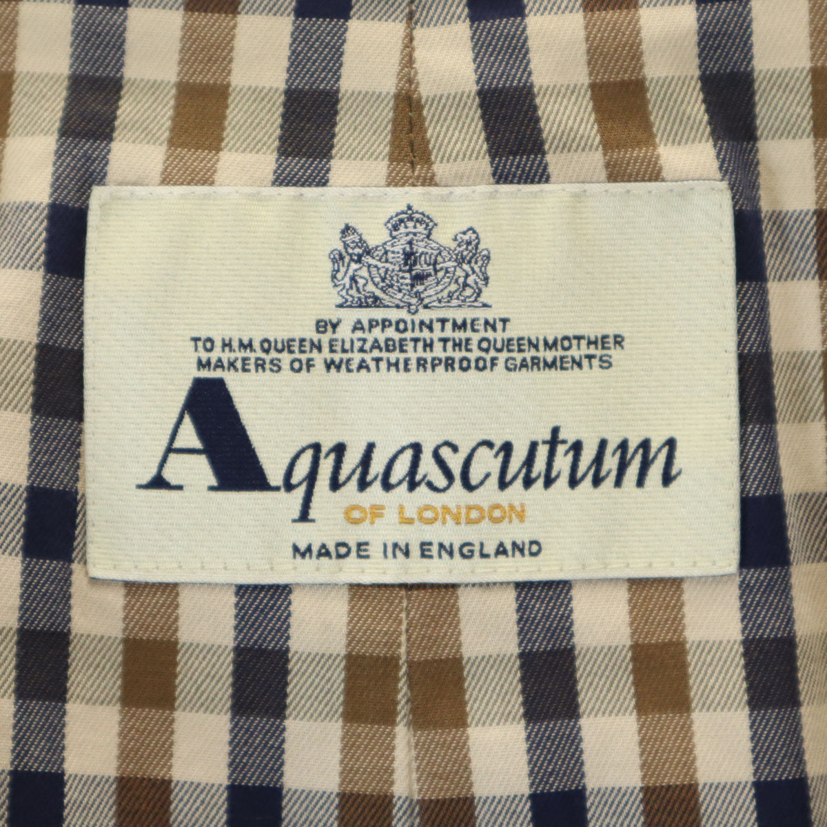 Aquascutum アクアスキュータム イングランド製 ステンカラーコート グレージュ メンズ