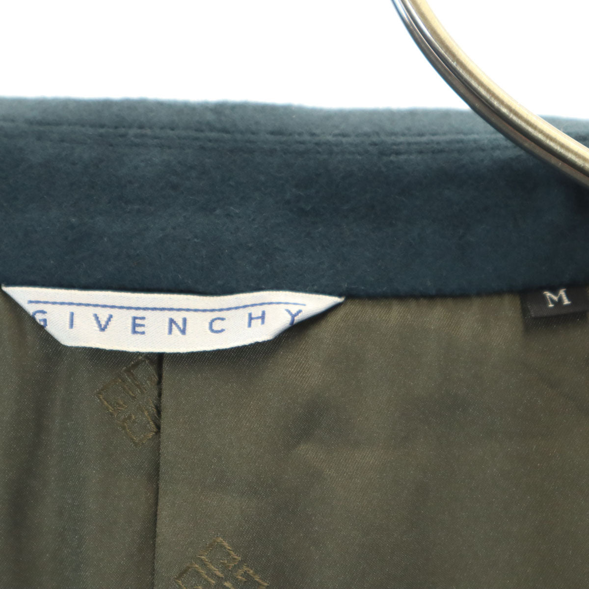 美品 GIVENCHY ジバンシィ 90s オールド ダブルブレスト ウールコート M 深緑系 メンズ