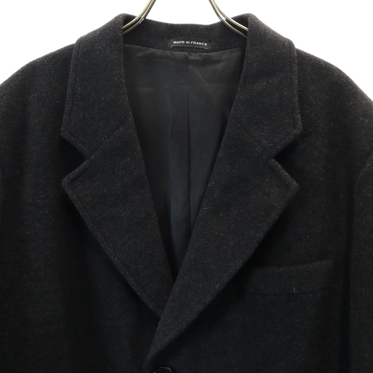 agnes b. homme アニエスベーオム フランス製 メルトン チェスターコート 3 チャコールグレー メンズ