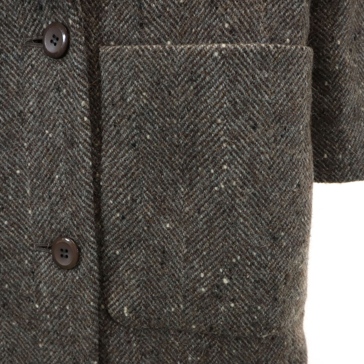 miss chloe ミスクロエ 日本製 アルパカブレンド ツイード アルスター コート 40 ブラウン ネップ レディース