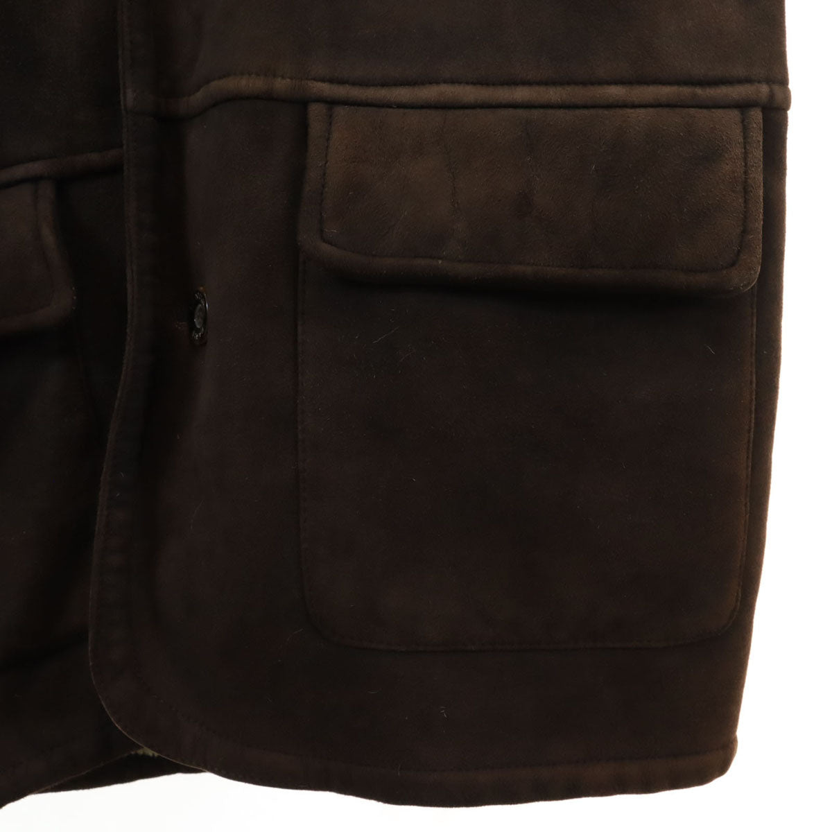 LANVIN ランバン 80s 90s ベルギー製 オールド 羊革 シープスキン ムートンコート 50 ブラウン 毛皮 メンズ