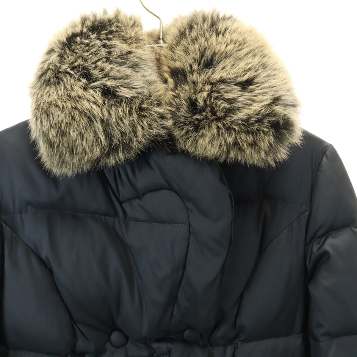 HETREGO エトレゴ ダウンコート 40 チャコール フォックスファー付き レディース