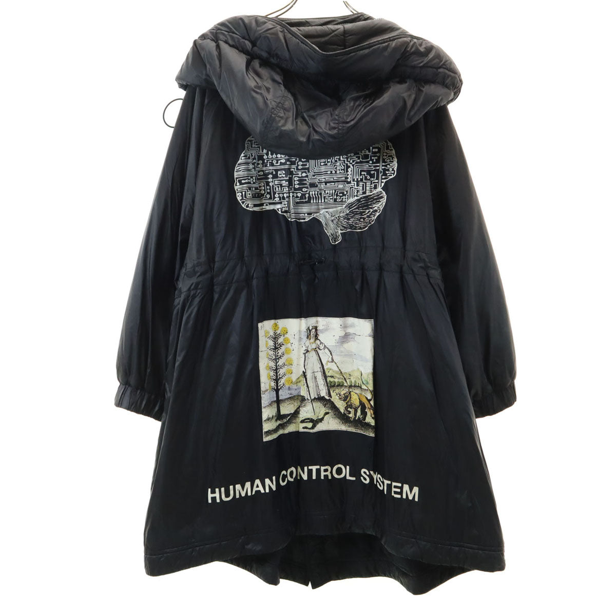 UNDERCOVER アンダーカバー バックプリント ヒューマン コントロール システム 中綿コート 1 ブラック メンズ